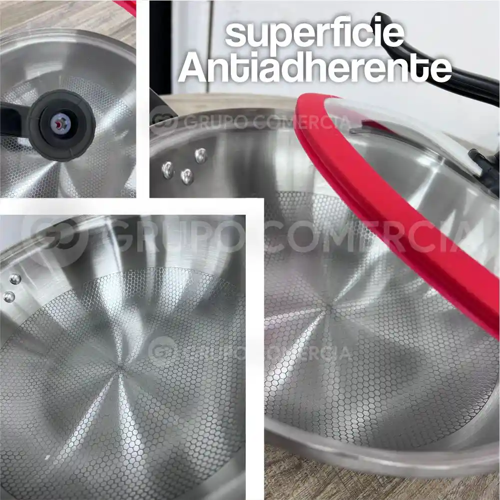Sarten Wok Acero Inoxidable Alta Calidad Antiadherente