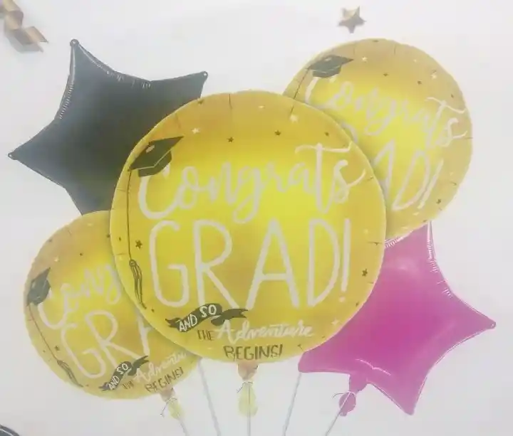 Bouquet X 5 Globos Metalizados Para Graduación