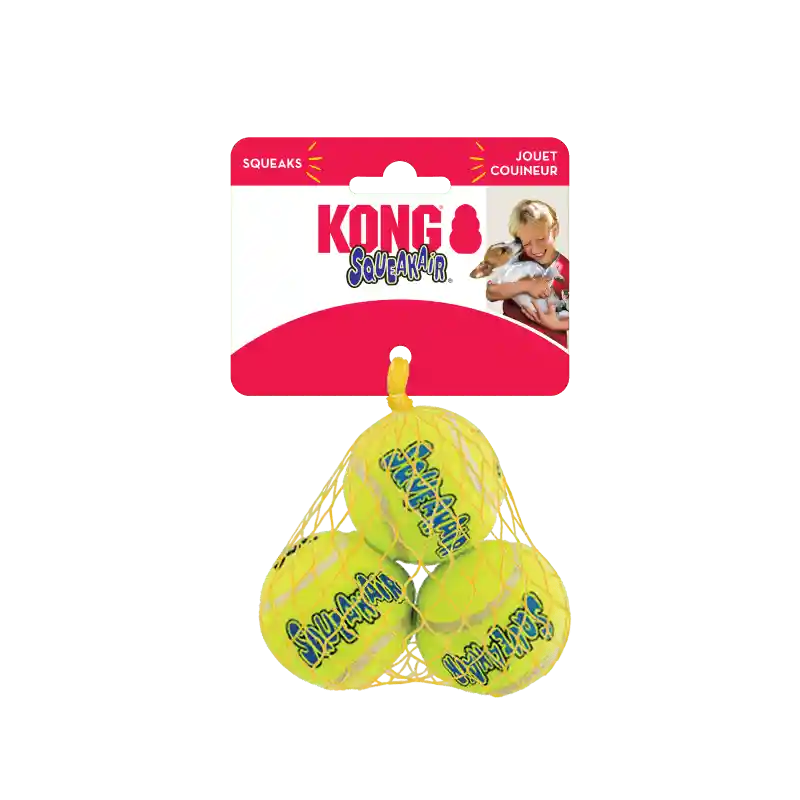 Kong Squeakair Ball Small 3unid – Pelota 5cm