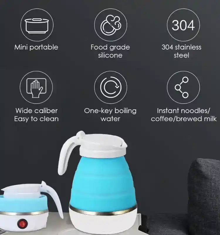 Calentador Hervidor De Agua Plegable Eléctrico Viaje 600ml