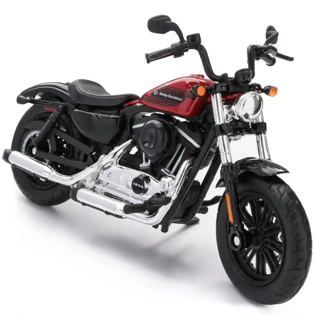 Moto A Escala Harley Davidson 1:18 Motos De Colección Rojo