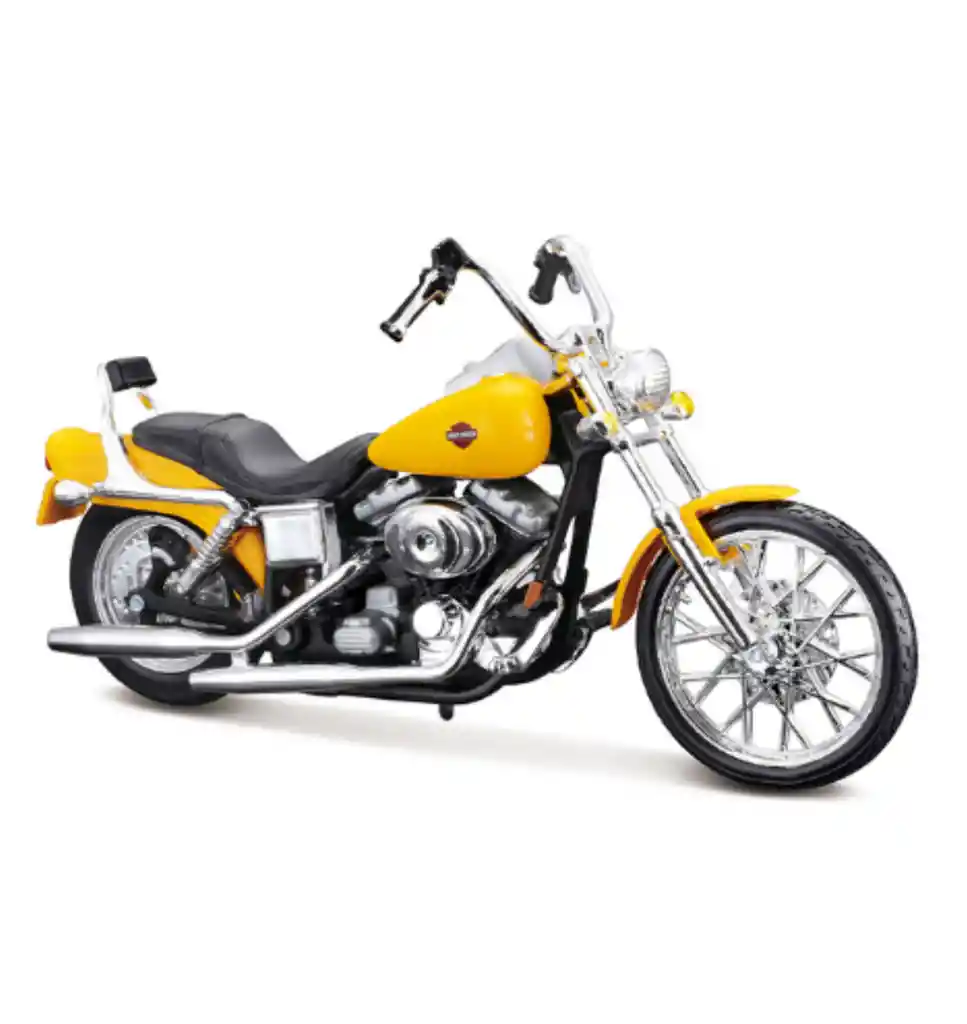 Moto A Escala Harley Davidson 1:18 Motos De Colección Amarillo