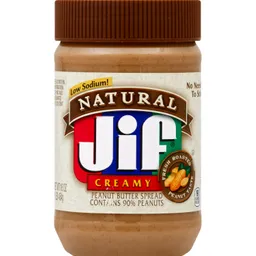 Jif Mantequilla de Maní Natural y Cremosa Baja en Sodio