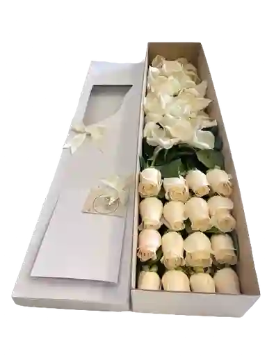 Caja Premium 16 Rosas Blancas