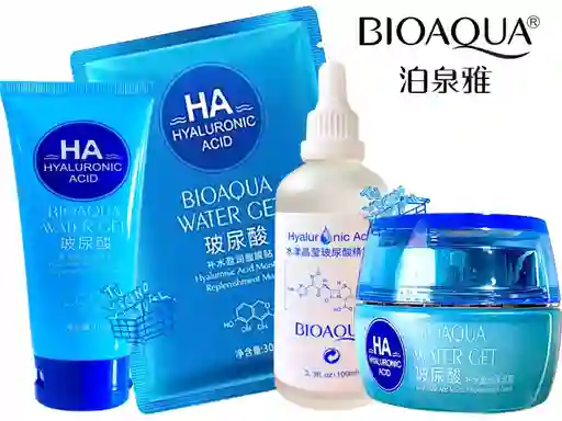 Kit Acido Hialuronico (suero, Crema, Jabón, Velo Facial ) X4