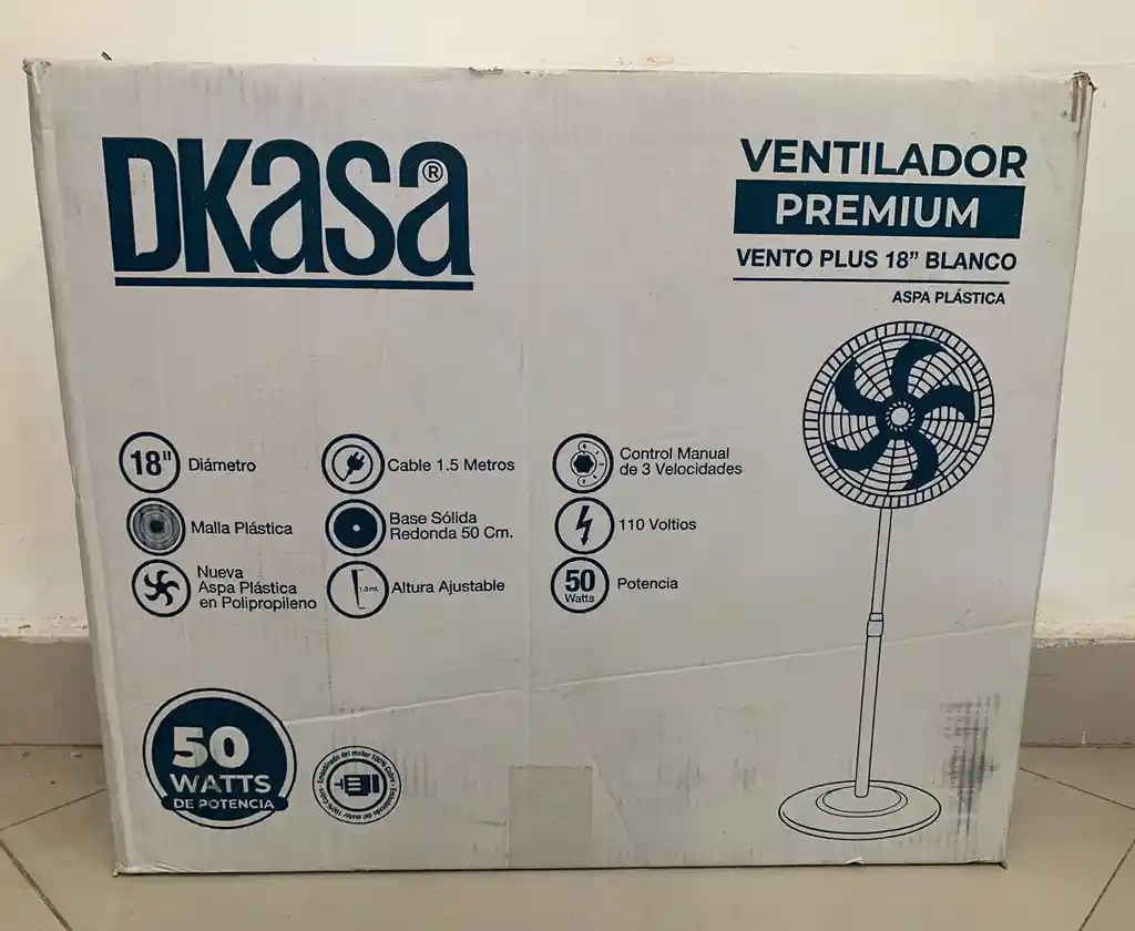 Ventilador Dkasa Vento Plus Blanco 18"