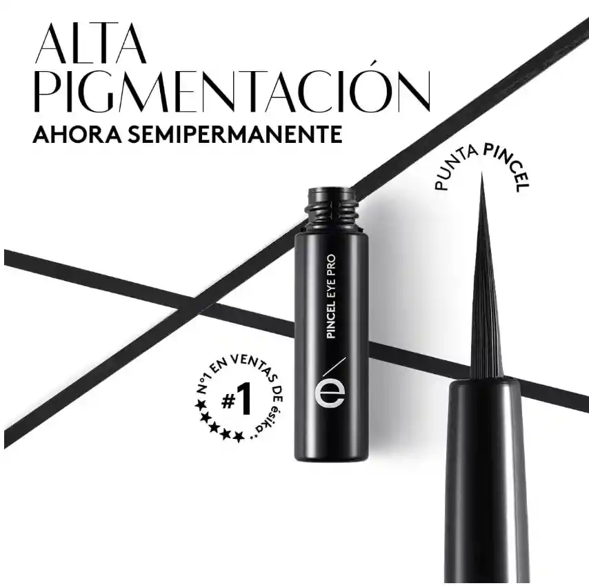 Delineador Líquido Negro Punta Pincel Eye Pro