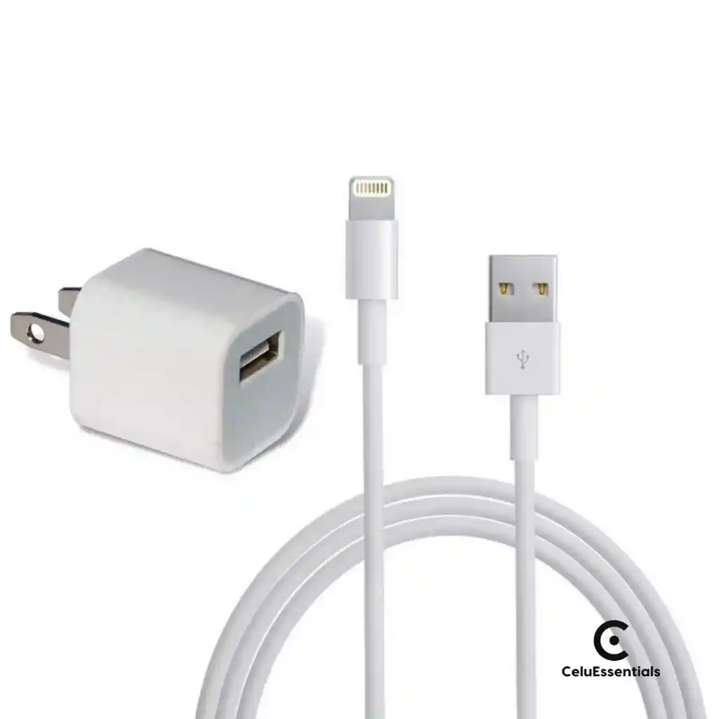 Cargador Completo Iphone Generico 5w Lightning To Usb Cable + Cubo