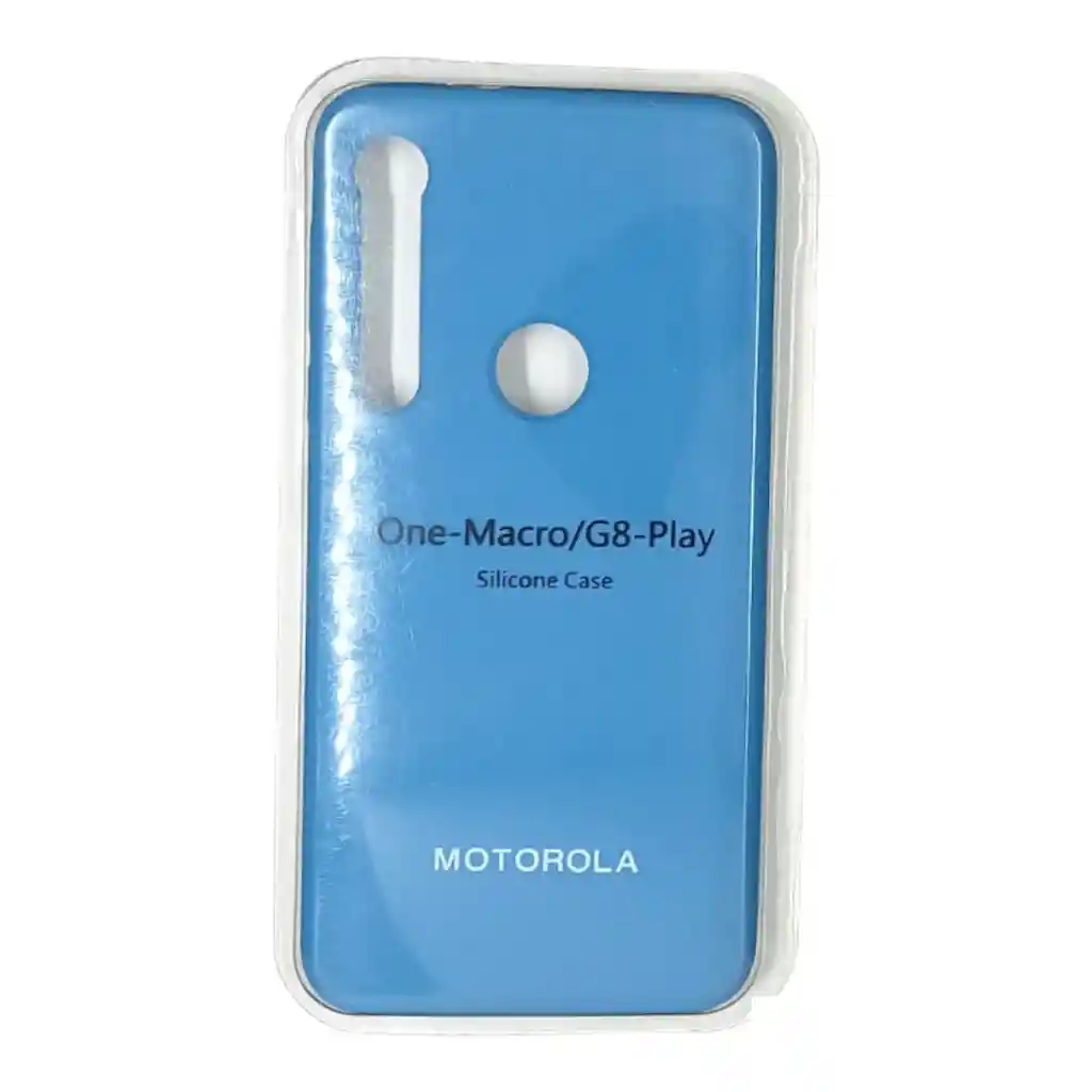 Forro Silicone Case Motorola One Macro Azul Acero