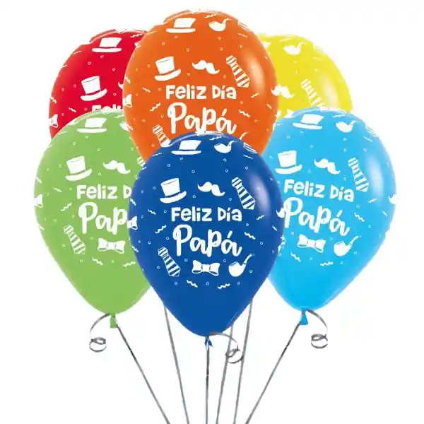 Bouquet Feliz Dia Papa (6 Globos Inflados Con Helio)