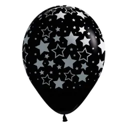 Paquete De Globos/ Bombas Estampados Estrellas X 12 Und