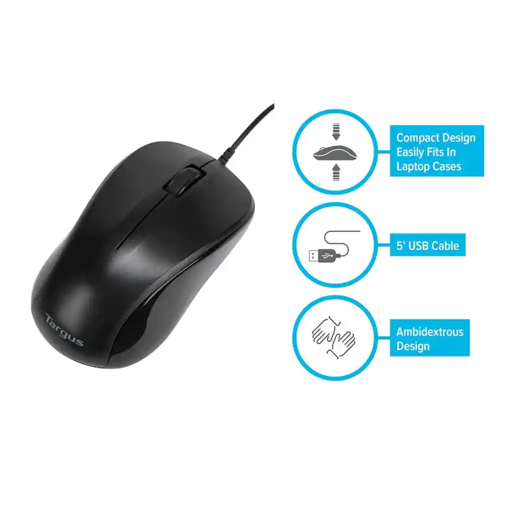 Mouse Targus Usb Negro Amu80