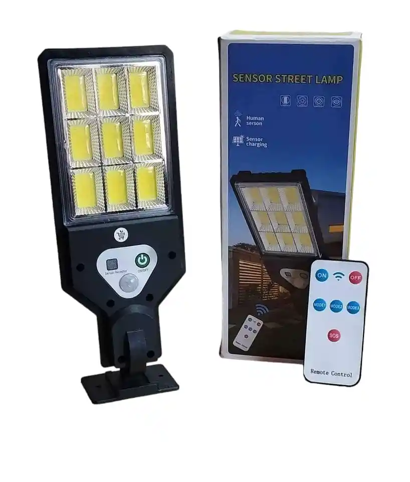 Lampara Recargable Con Panel Solar Y Sensor Movimiento