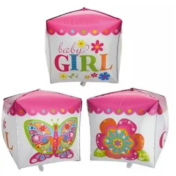 Globo Metalizado Baby Girl Baby Shower 3d Sin Inflar