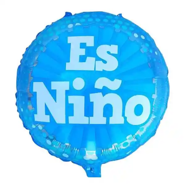 Globo Metalizado Redondo Es Niño Baby Shower Inflado Con Helio