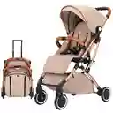 Coche Tipo Maleta Facil Plegable Para Bebe + Toldillo Cs-8005d Beis