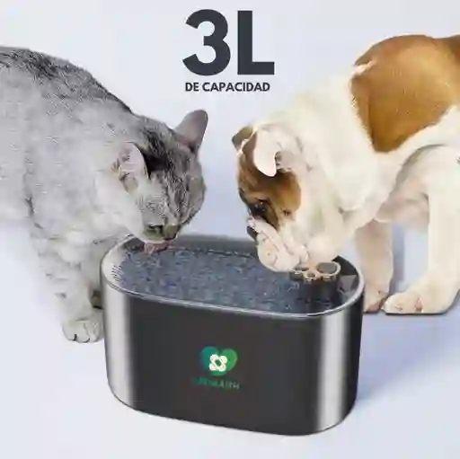 Fuente De Agua Gatos Perros Mascotas Con Filtro 3 Litros Automatica
