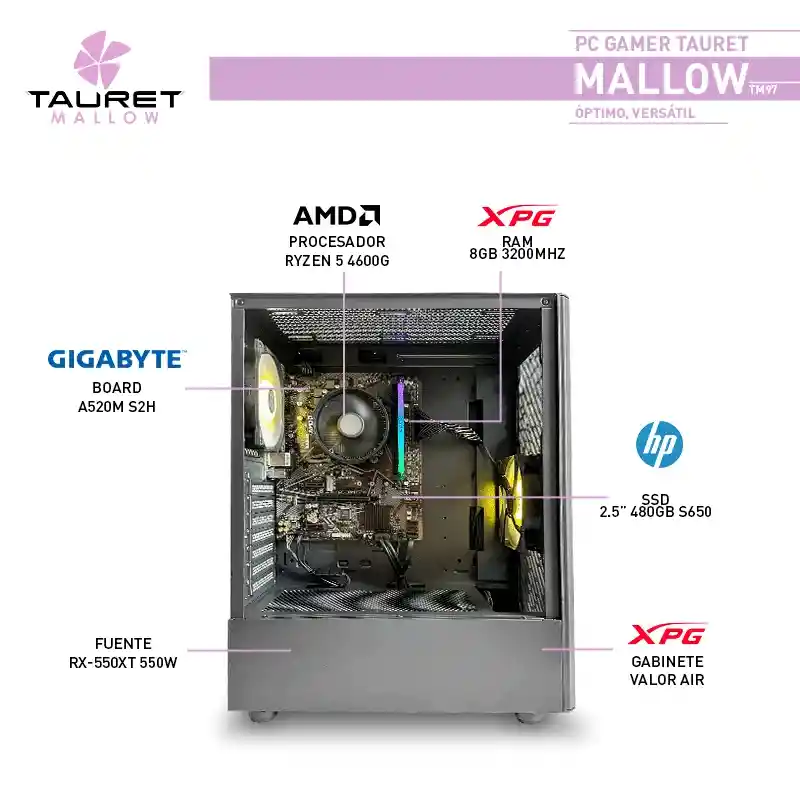 Pc Mallow Tm97 Amd Ryzen 5 4600g Ram 8gb Ssd 480gb