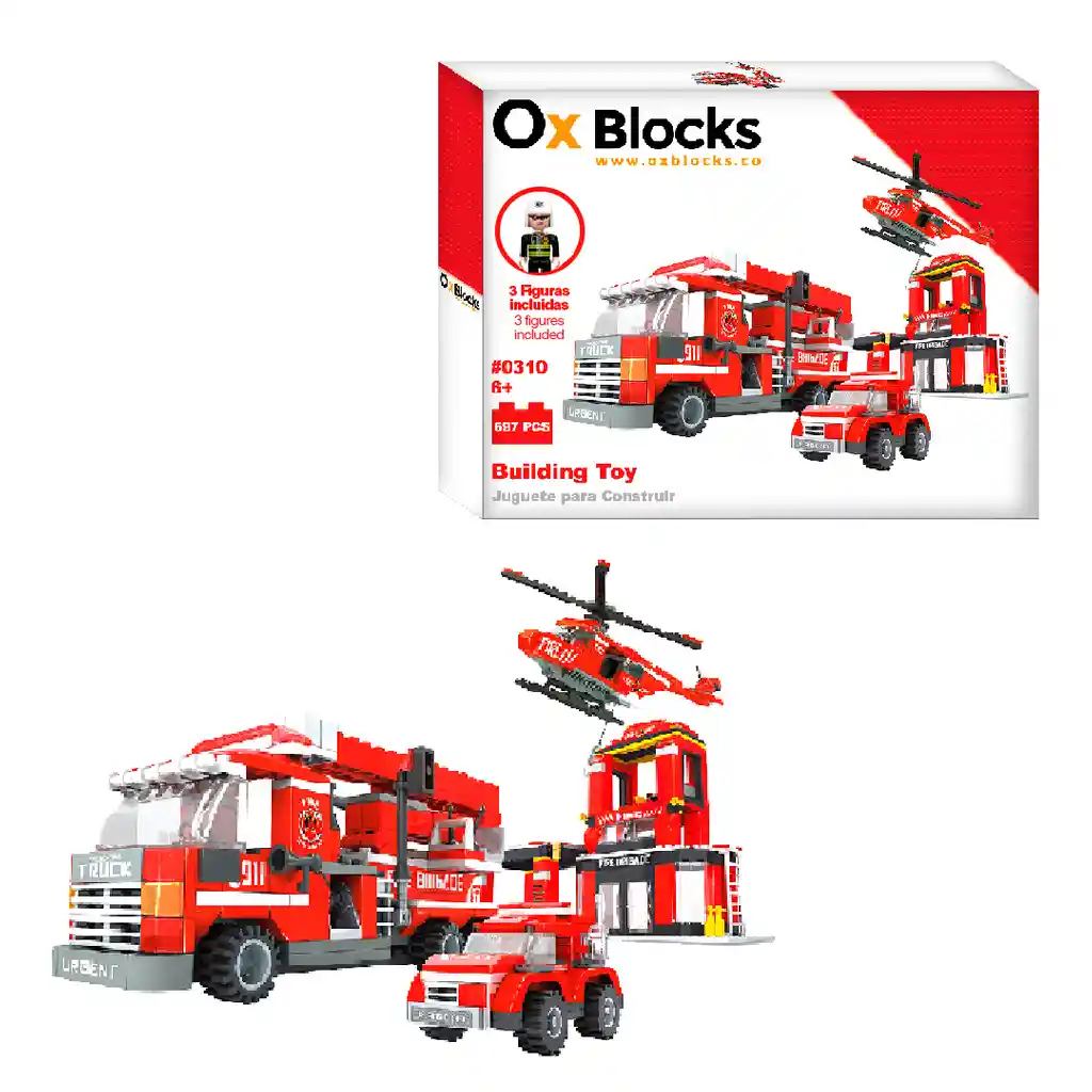 Estación De Bomberos Armable Ox Blocks 0310