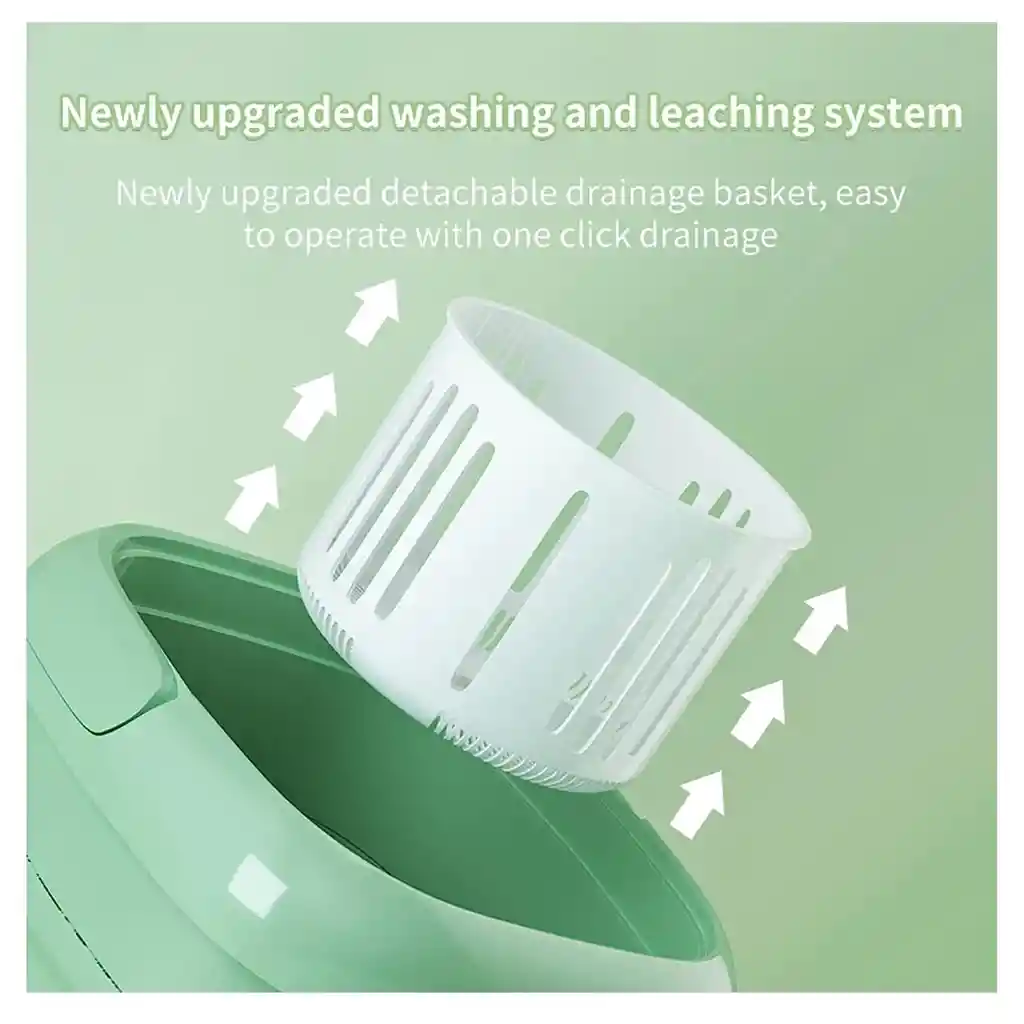 Lavadora Portátil Mini De 8 Litros, Secadora Giratoria Color Verde