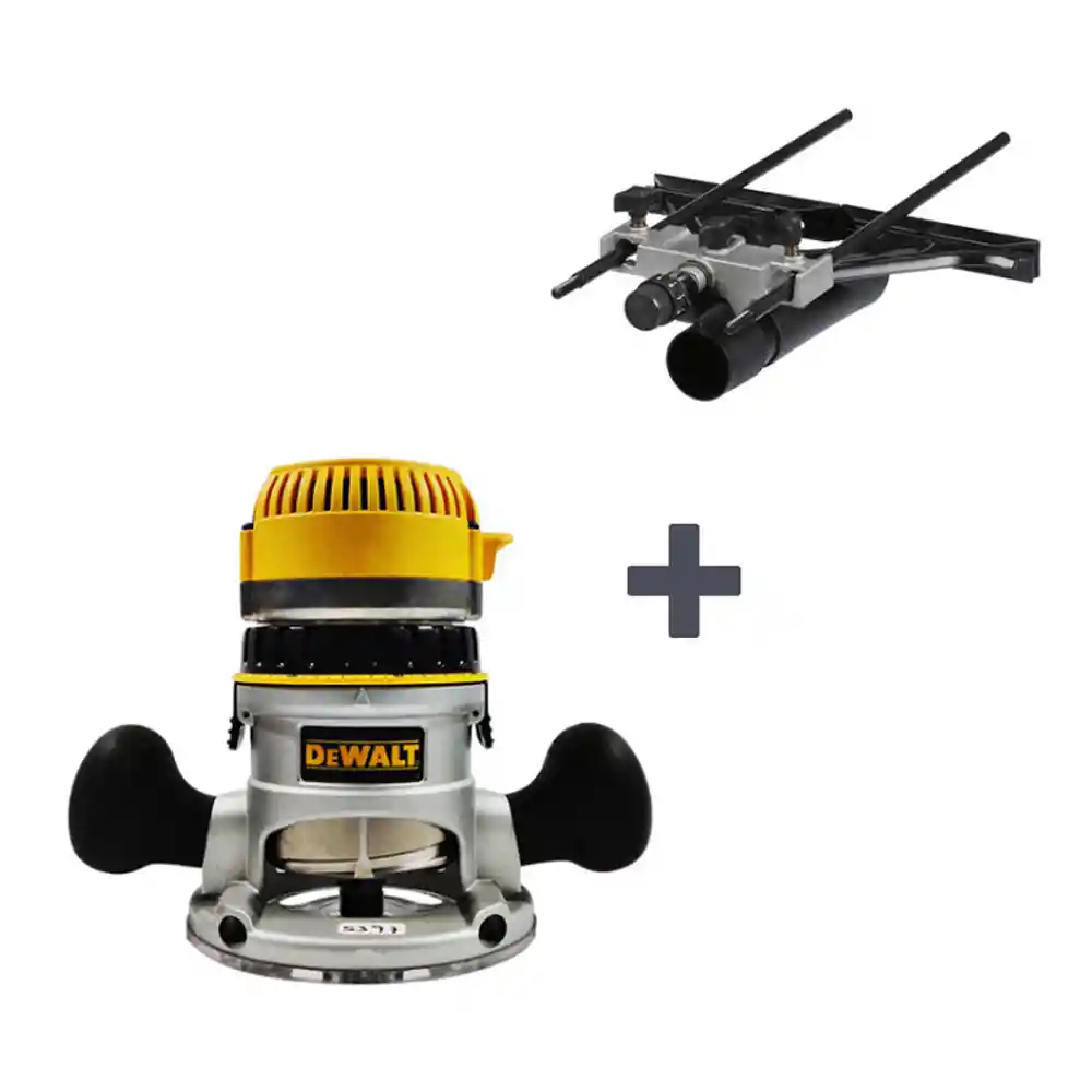 Ruteadora Dewalt Base Fija Collets 1/4-1/2 De 1-3/4 Hp-750w(dw616-b) + Guia Paralela Dw6913