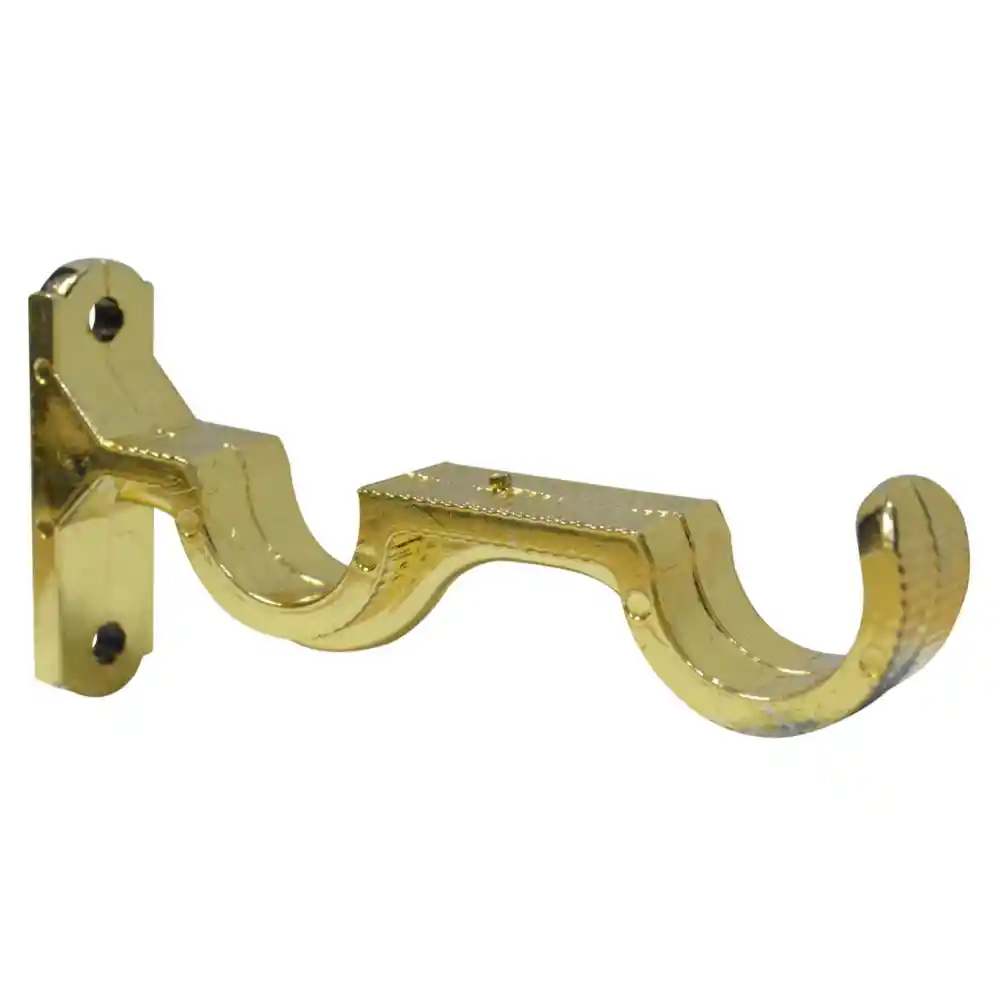 Accesorio Cortinero Soporte Muro Doble Dorado De 1/2 (060101)