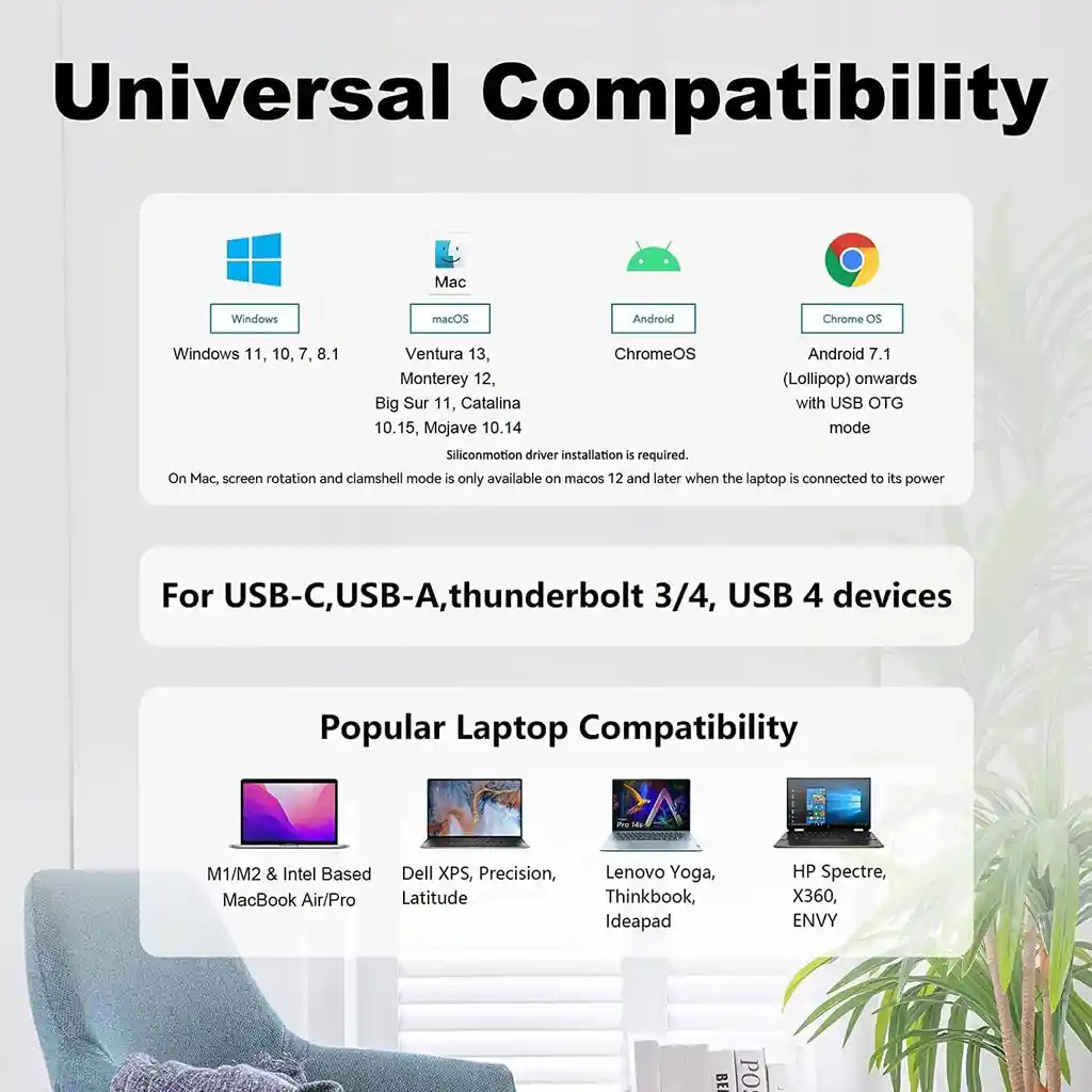 Adapatador De Usb 3.0 Y Tipo C A Doble Hdmi Wavlink
