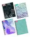 Cuaderno 105 Argollado. 7 Materias. Pasta Dura Tonos Femeninos Cuadriculado