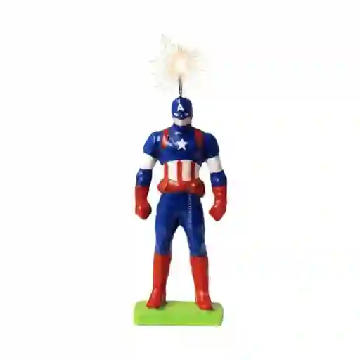 Vela Capitan America Para Torta