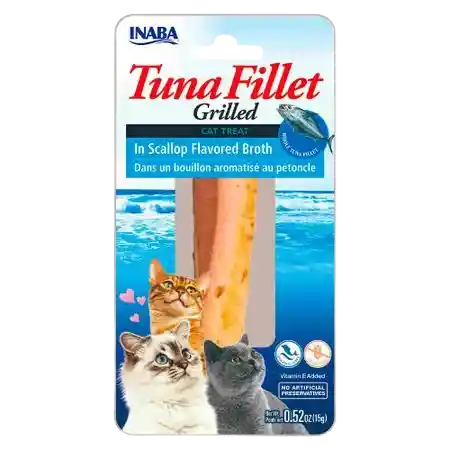 Inaba Cat Snack Grilled Tuna Fillet Caldo De Vieira 15 Gr