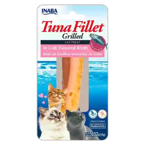 Inaba Cat Snack Grilled Tuna Fillet Caldo De Cangrejo 15 Gr
