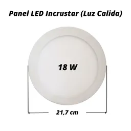 Panel Led Redondo Incrustar 18w (luz Calida)