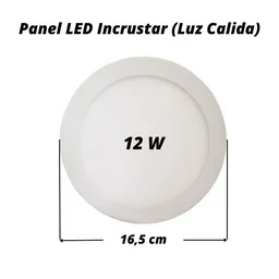 Panel Led Redondo Incrustar 12w (luz Calida)