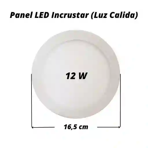 Panel Led Redondo Incrustar 12w (luz Calida)