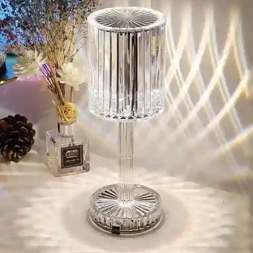 Lámpara Velador Diseño Con Efectos Cristal/ Táctil