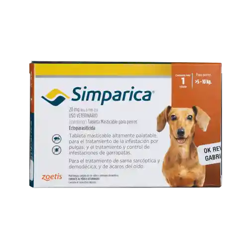 Simparica 20 Mg Caja 1 Tableta