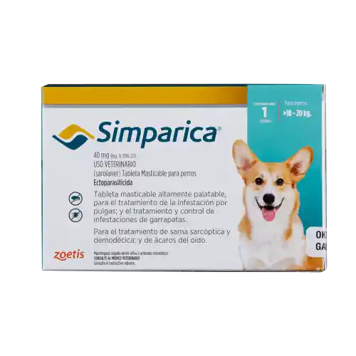 Simparica 40 Mg Caja 1 Tableta