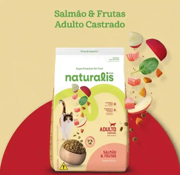 Naturalis Gatos Castrado Salmon Y Frutas Naturalis Gato 7.5 Kg