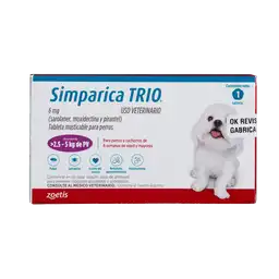 Simparica Trio Caja X 1 Tab. (2.5 - 5kg) Morado