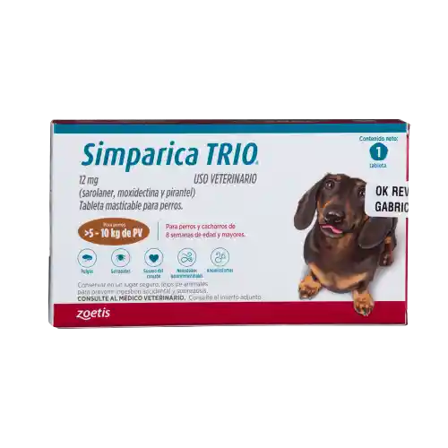 Simparica Trio Caja X 1 Tab. (5 - 10kg) Marrón