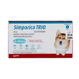 Simparica Trio Caja X 1 Tab. (10 - 20kg) Azul