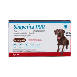 Simparica Trio Caja X 1 Tab. (40-60kg) Café