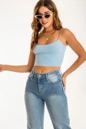 Crop Top Delia Azul Bebe Talla S/mnica