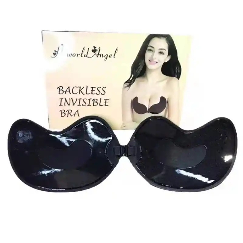 Brasier Invisible Negro Con Broche Talla A Adhesivo Bacless Invisible Bra