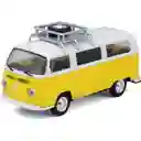 Furgoneta Volkswagen Van Samba Amarillo De Colección Escala 1/36