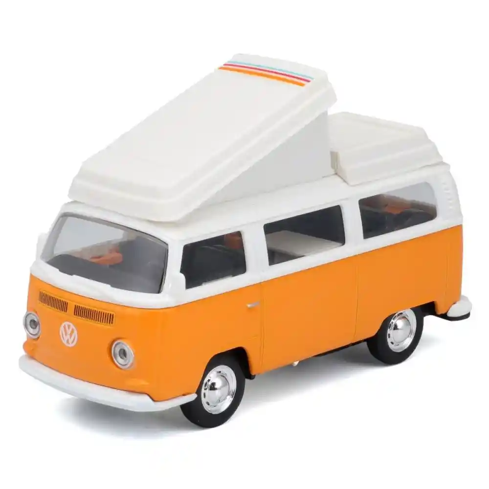 Furgoneta Volkswagen Van Samba Naranja De Colección Escala 1/36