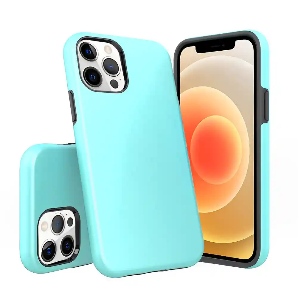 Estuche / Forro Para Iphone 12 - 12 Pro 6.1 Pulgadas Azul Cian