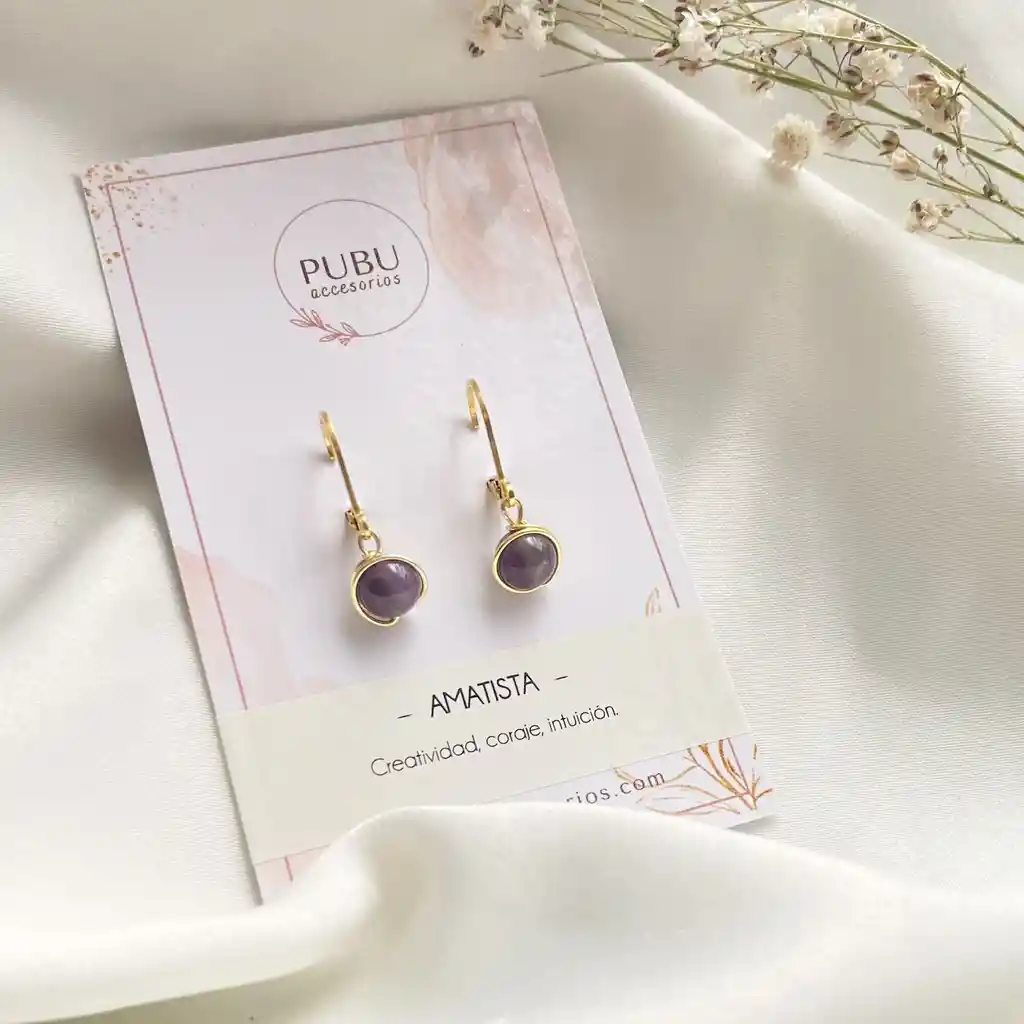 Aretes En Cuarzo Amatista