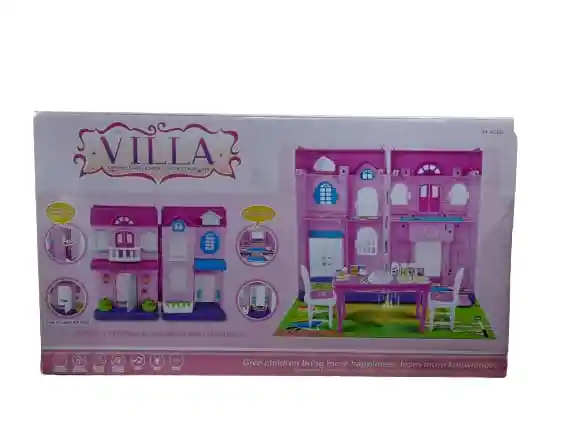 Casa De Juguete Muñecas Con Accesorios Y Luz.