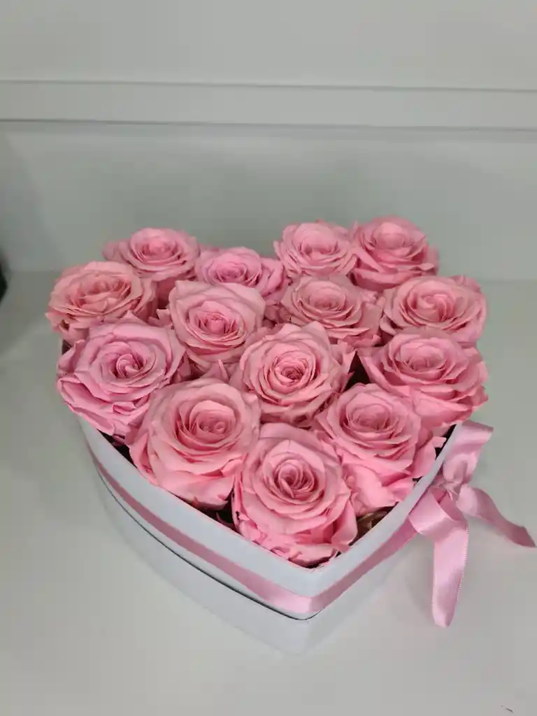 Regalo Caja Corazón Con Rosa Eterna (preservada) En Caja Acetato - Color De Rosa A Disponibilidad